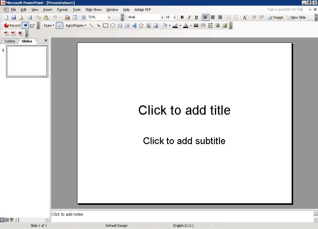 Skärmdump från programmet PowerPoint
